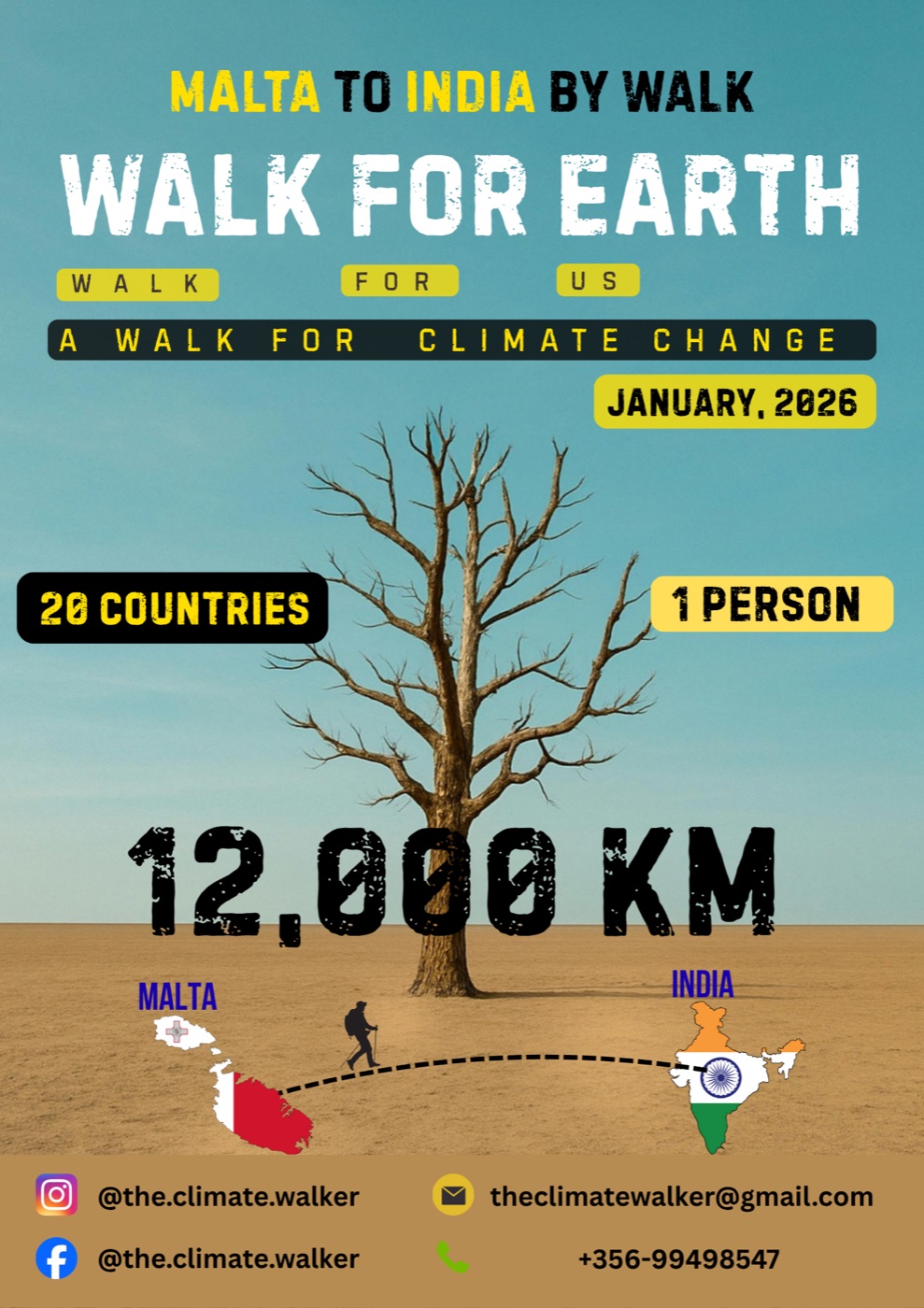 किसान परिवार से निकला जलवायु संदेश से जुड़ा The Climate Walker दृश्य